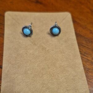 Turquoise Silver-Accent Stud Earrings - Women Jewelry